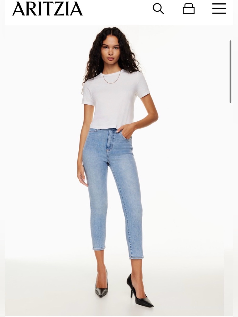 Aritzia Denim Forum The Lola High Rise Skinny Crop 27